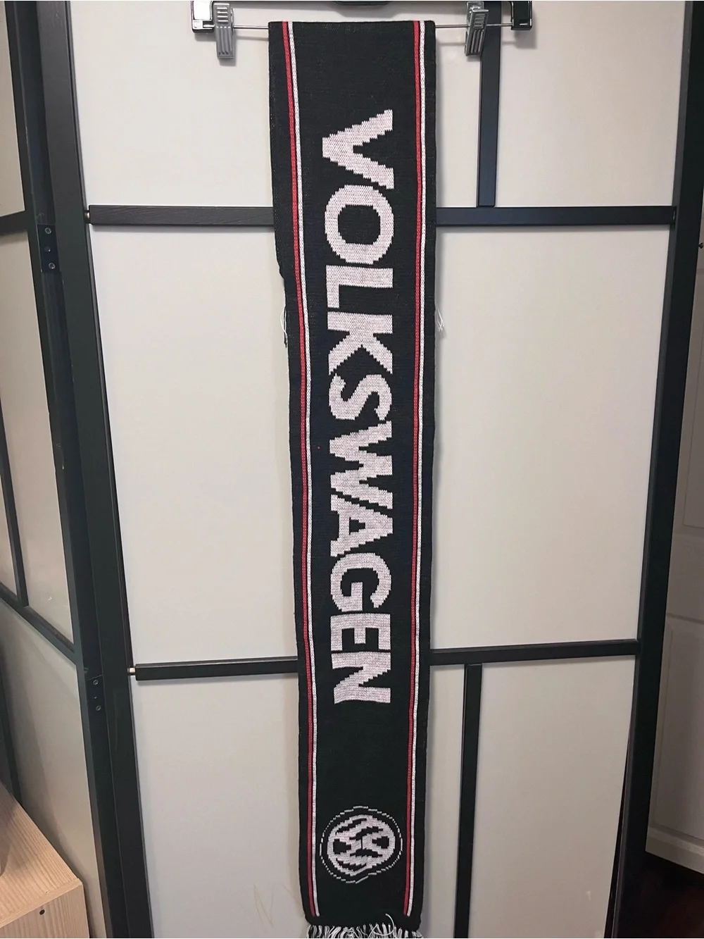 D.C. United MLS Volkswagen Vintage Jacquard Knit Soccer Scarf Black Red White |